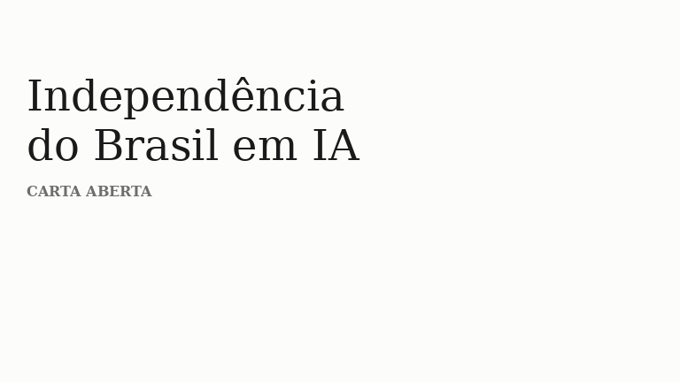 Carta Aberta ao Poder Executivo