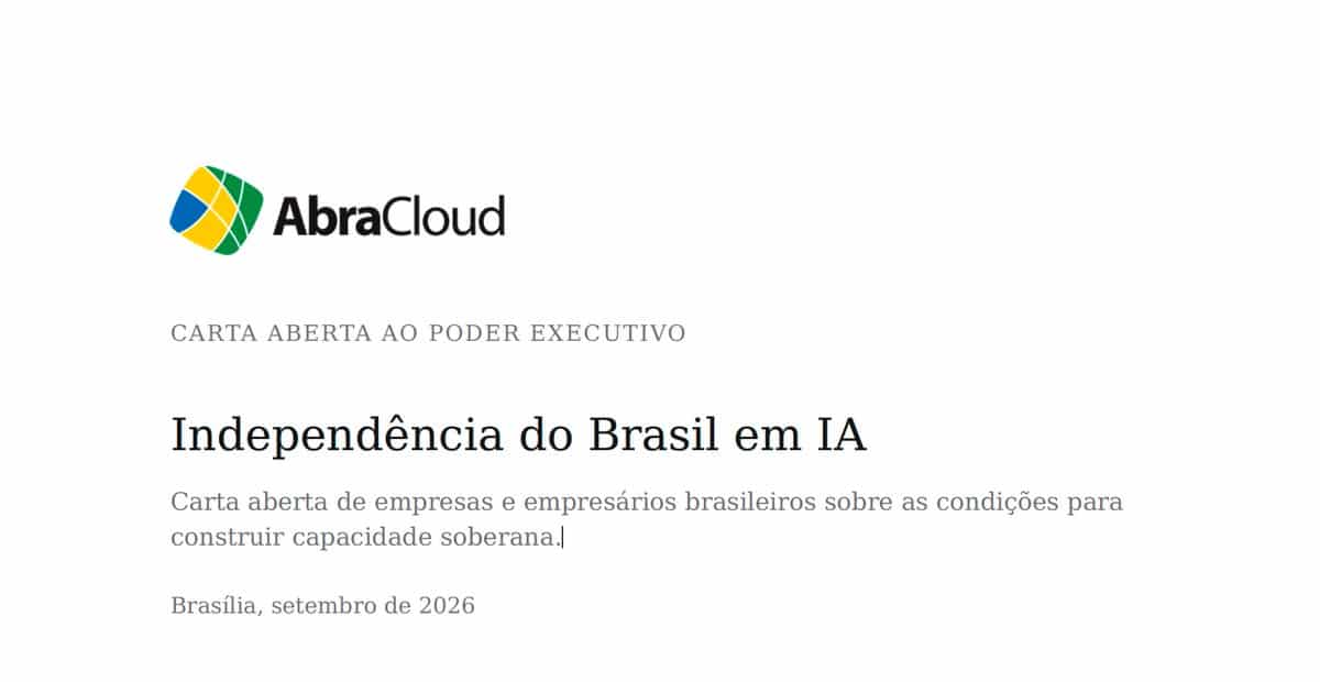 Carta Aberta ao Poder Executivo — Independência do Brasil em IA